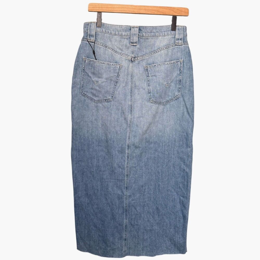 Hudson Jeans Midi Pencil Denim Skirt Light Wash Size 29 Button Front - Picture 7 of 10